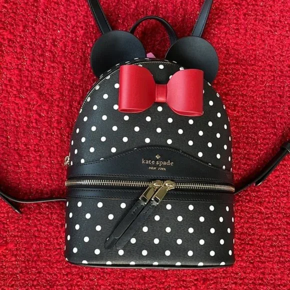 Kate Spade Disney X Kate Spade New York Minnie Dome Backpack Black Multi - Picture 1 of 16